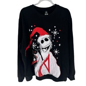 Disney The Nightmare Before Christmas Sweatshirt Womens 2XL Black Skeleton